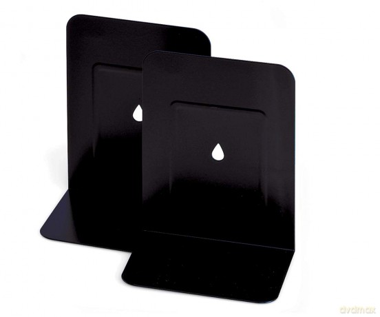 Coppia 2 Reggilibri In Metallo Nero