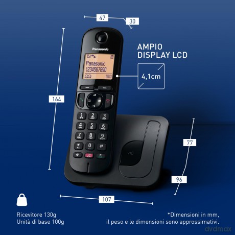Cordless Kx-Tgc250jtb Black