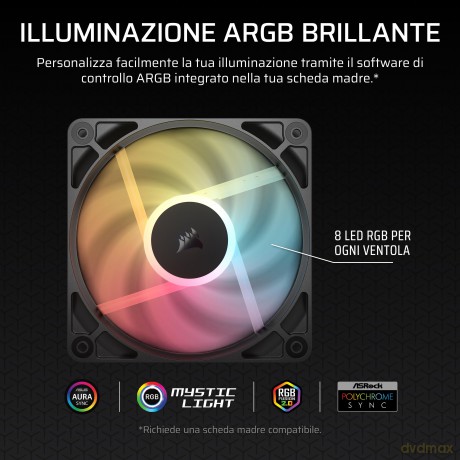 Corsair Lufter 120*120*25 Rs120-R Argb Pwm Triple