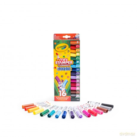 Crayola: 16 Pennarelli Lavabili A Stampino Pip Squeaks