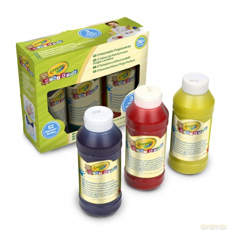 Crayola: 3 Tempere A Dita Lavabili Mini Kids 236 Ml
