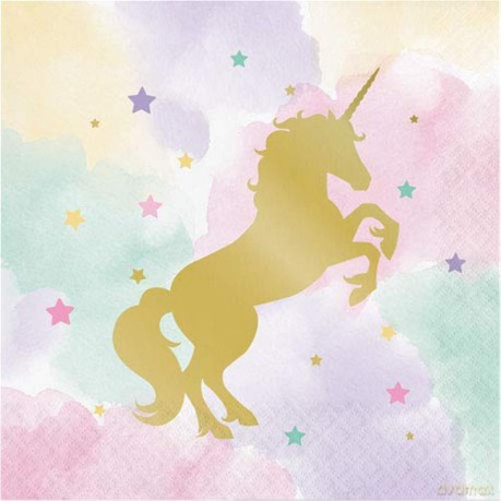 Creative Converting: Ln 12/16ct 3p Foil Stmp Unicorn Sparkle Qs