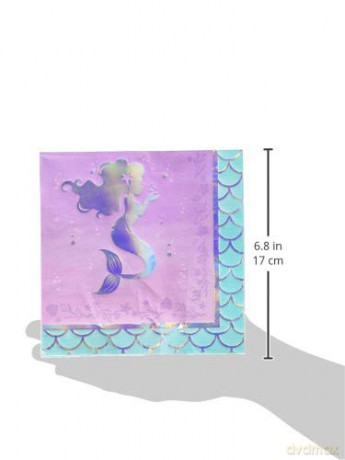 Creative Converting: Ln 12/16ct 3p Irid Mermaid Shine Qs