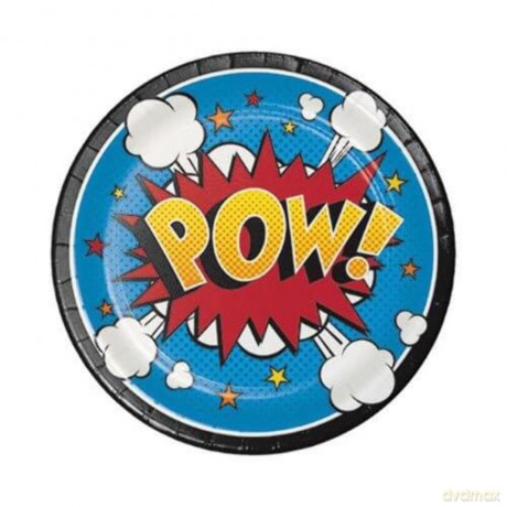 Creative Converting: Plt7 12/8ct Superhero Slogans