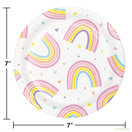Creative Converting: Plt7 Ss 12/8ct Happy Rainbow #03/21