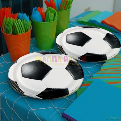 Creative Converting: Plt7 Ss 12/8ct Sp/Fan Soccer Qs