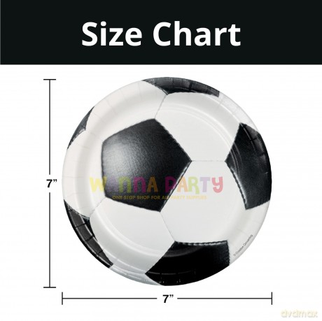 Creative Converting: Plt7 Ss 12/8ct Sp/Fan Soccer Qs