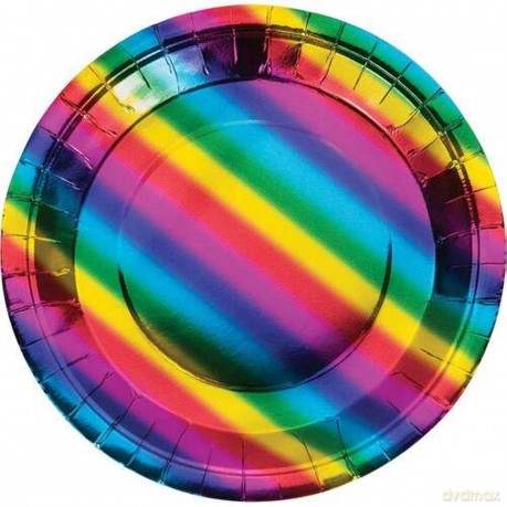 Creative Converting: Plt9 12/8ct Rainbow Foil Qs