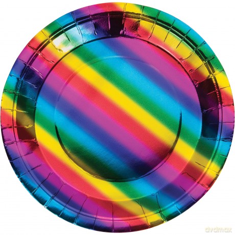 Creative Converting: Plt9 12/8ct Rainbow Foil Qs