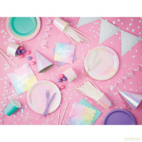 Creative Converting: Plt9 Irid 12/8ct Iridescent Qs