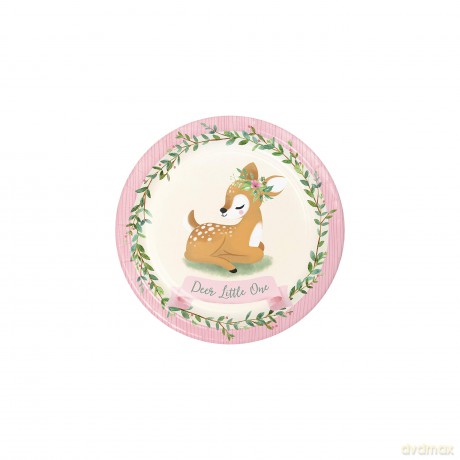 Creative Converting: Plt9 Ss 12/8ct Deer Little One