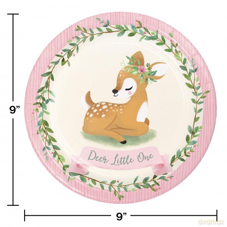 Creative Converting: Plt9 Ss 12/8ct Deer Little One