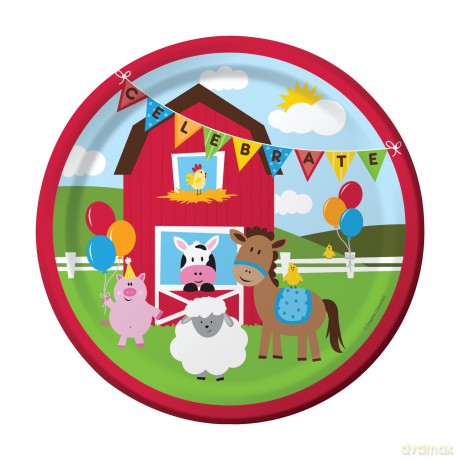Creative Converting: Plt9 Ss 12/8ct Farmhouse Fun Qs