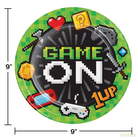 Creative Converting: Plt9 Ss 12/8ct Gaming Party Qs