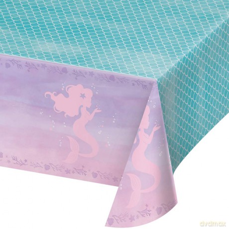 Creative Converting: Tc Pl Aop 6/1ct 54x102 Mermaid Shine Qs