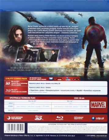 Kapitan Ameryka: Zimowy żołnierz 3D [Blu-Ray]