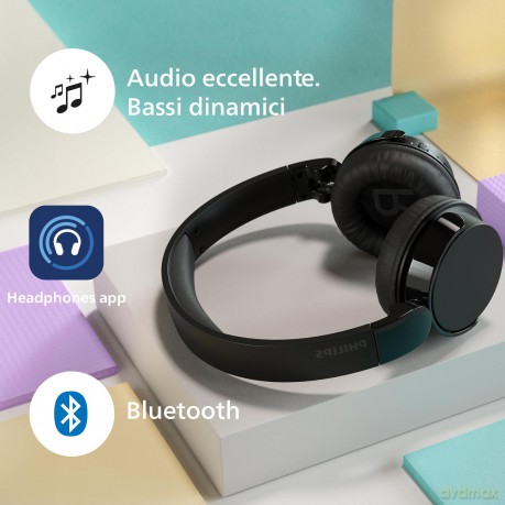 Cuffia Over-Ear Wireless Bass+ Pk