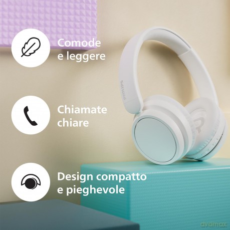 Cuffia Over-Ear Wrls Bass+ S5 White