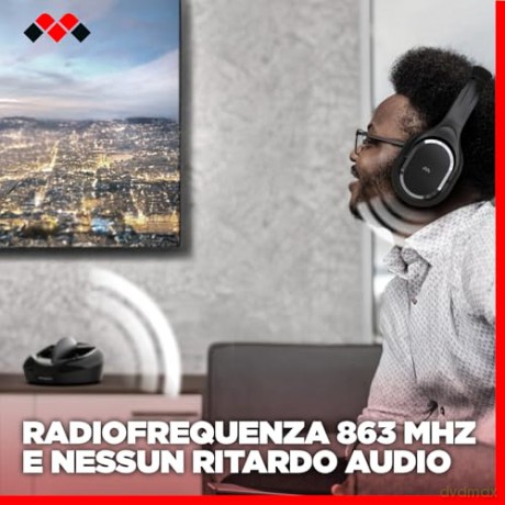 Cuffia Tv Wrls+Ottico+Base Ricar