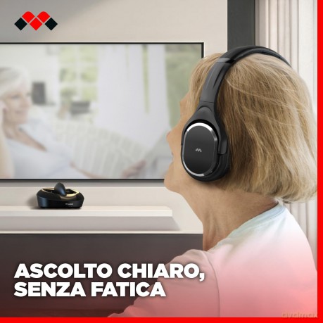 Cuffia Tv Wrls+Ottico+Base Ricar
