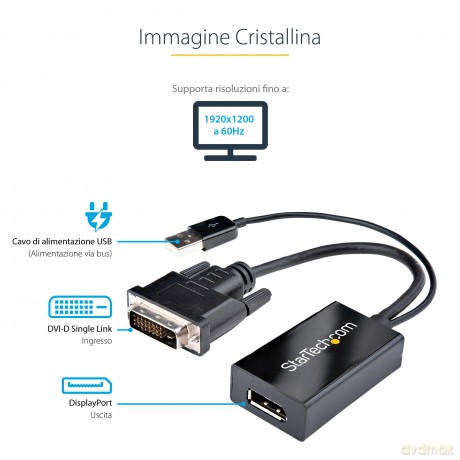 D To Dp Video Adapter - Dvi To Displayport Converter