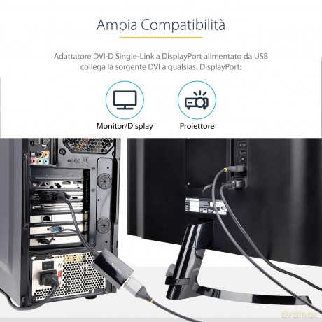 D To Dp Video Adapter - Dvi To Displayport Converter