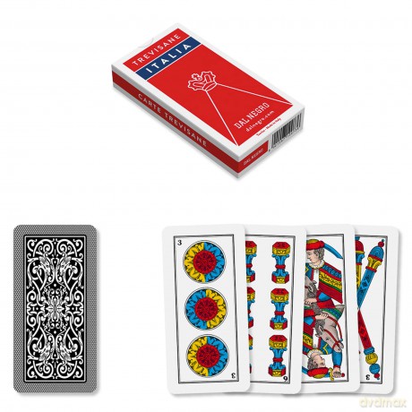 Dal Negro 10073 - Trevisane Italia Carte Da Gioco Regionali, Astuccio Rosso