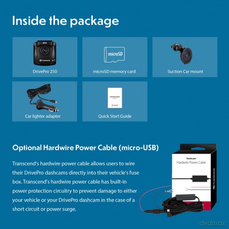 Dashcam Transcend - Drivepro 250 - 64gb (Saugnapfh