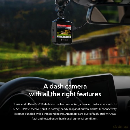 Dashcam Transcend - Drivepro 250 - 64gb (Saugnapfh