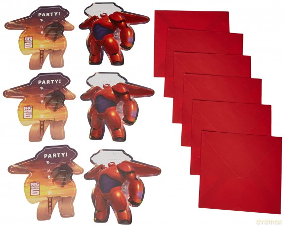 Disney Big Hero 6 Party Invitations, Pack Of 6