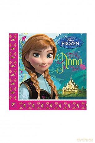 Disney Frozen Paper Napkins, Pack Of 20 Featuring Anna And Elsa