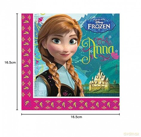 Disney Frozen Paper Napkins, Pack Of 20 Featuring Anna And Elsa