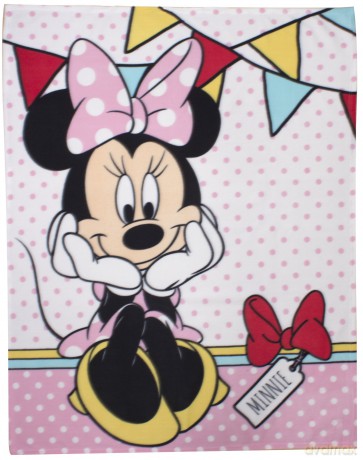 Disney Minnie Mouse Cafe Fleece Blanket, Multi-Colour