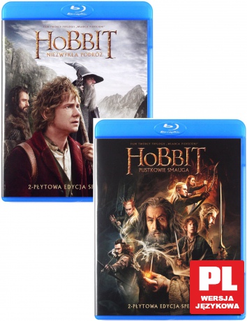 Hobbit: Niezwykła podróż / Pustkowie Smauga Pakiet [4Blu-Ray]