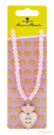 Disney: Joy Toy - Ordine Delle Principesse Collana Con Perle E Ciondolo In Metallo 5,5x1,5x17 Cm