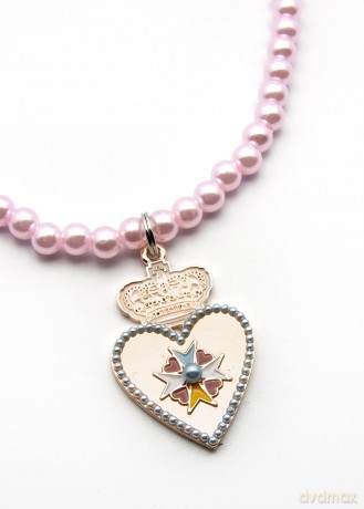Disney: Joy Toy - Ordine Delle Principesse Collana Con Perle E Ciondolo In Metallo 5,5x1,5x17 Cm