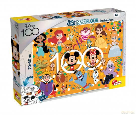 Disney: Lisciani - Puzzle Df Maxifloor 150 Disney 100 - Multicharacter