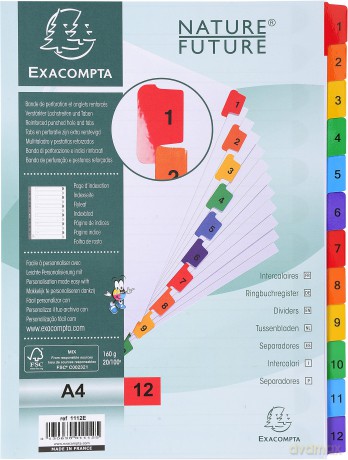 Divisori Numerici 1-12 A4 Bianco