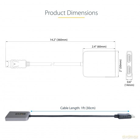 Dp To Dual Hdmi Mst Hub 4k 60hz Dp 14