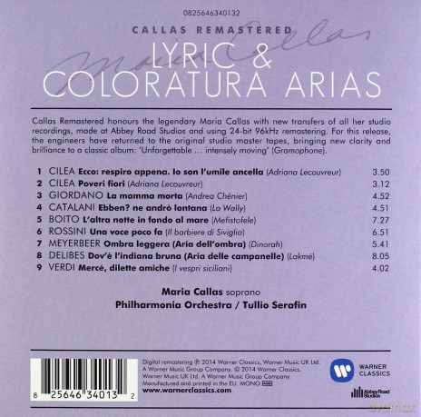 Maria Callas/ Philharmonia Orchestra/Tullio Serafin: Lyric And Coloratura Arias (1954) [CD]