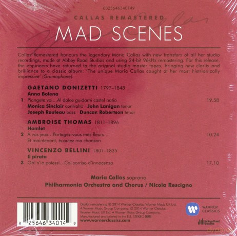 Maria Callas/Philharmonia Orchestra/Nicola Rescigno: Mad Scenes (1958) [CD]