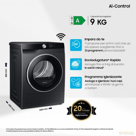 Dryer Ai Control 9kg A+++ Black