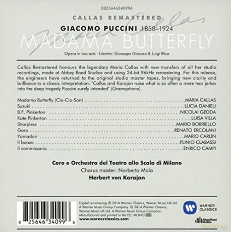 Maria Callas/Nicolai Gedda/Lucia Danielli/Chorus & Orchestra Of La Scala Milan/Herbert Von Karajan: Puccini: Madama Butterfly (1955) [2CD]
