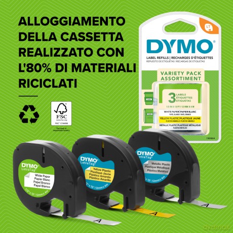 Dymo Letratag Tape 12mm Original Iron-On White
