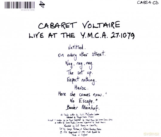 Cabaret Voltaire: Live At The Ymca [CD]