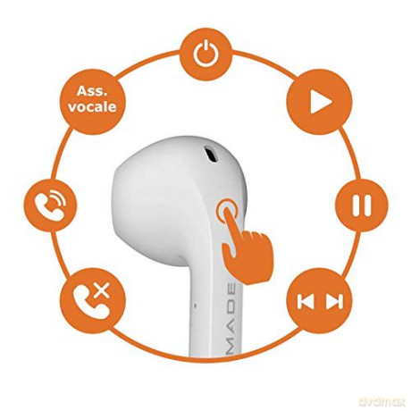 Earbuds Auricolari Bt Bianco/Blu