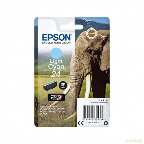 Epson 24 Serie Elefante Cartuccia Getto D'Inchiostro, Ciano Chiaro