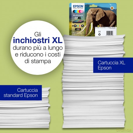 Epson 24 Serie Elefante Cartuccia Getto D'Inchiostro, Nero