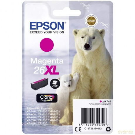Epson 26xl Serie Orso Polare Cartuccia Originale, Xl, Magenta