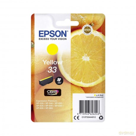 Epson 33 Claria Oranges Premium Ink Cartridge - Yellow